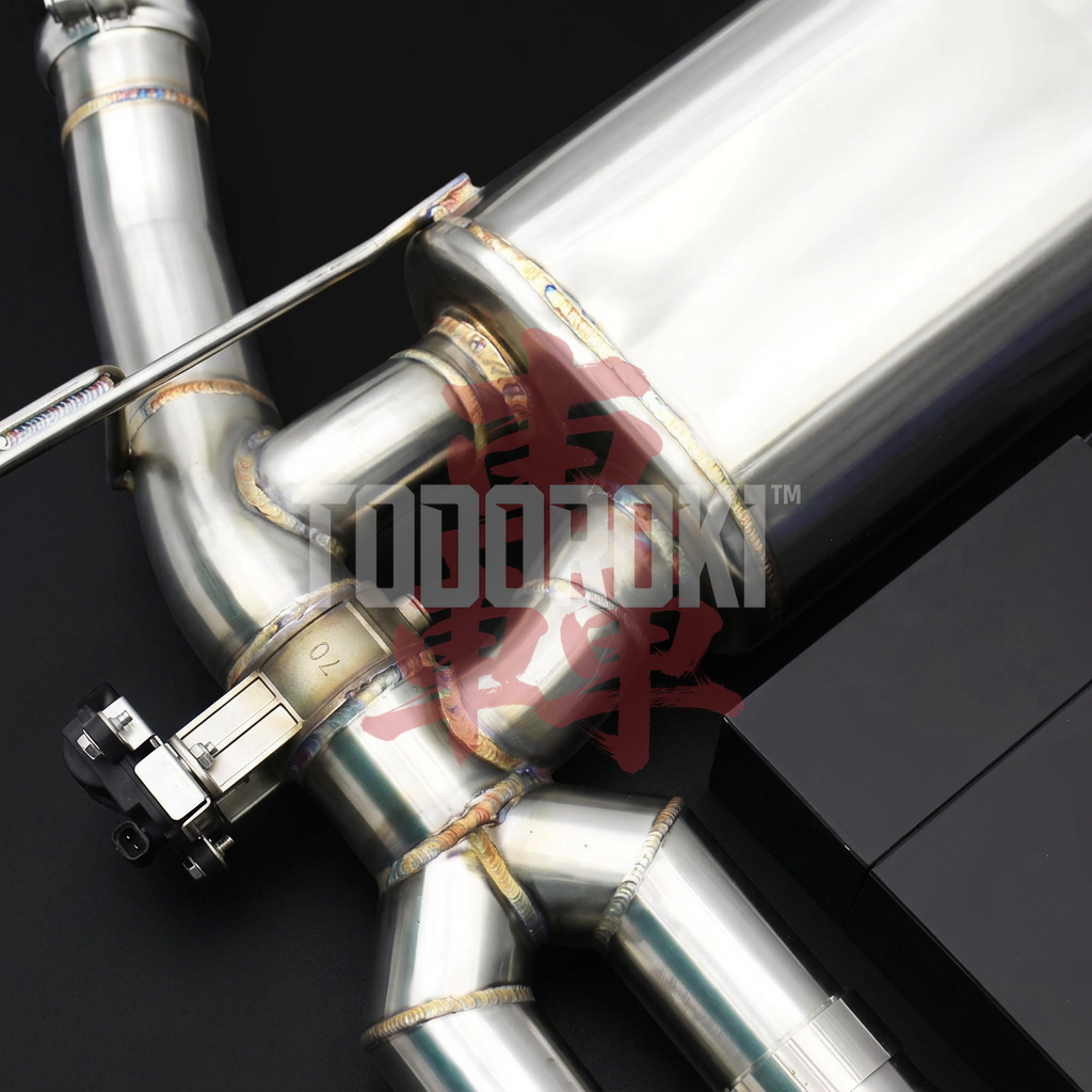 TODOROKI™ VALVE RS ワンオフ Zパイプ等長キャットバック可変バルブマフラー BMW M3 F80/M4 F82・F83（S55） 画像6