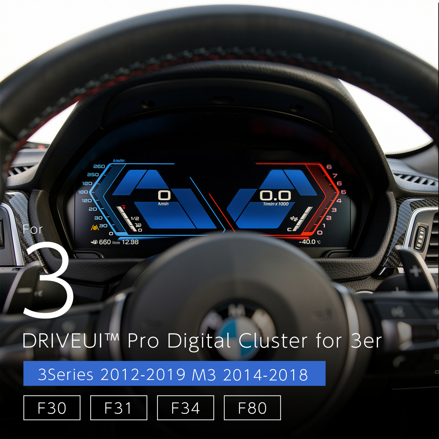 DriveUI Pro デジタルメーター - BMW 3シリーズ M3 F30 F31 F80