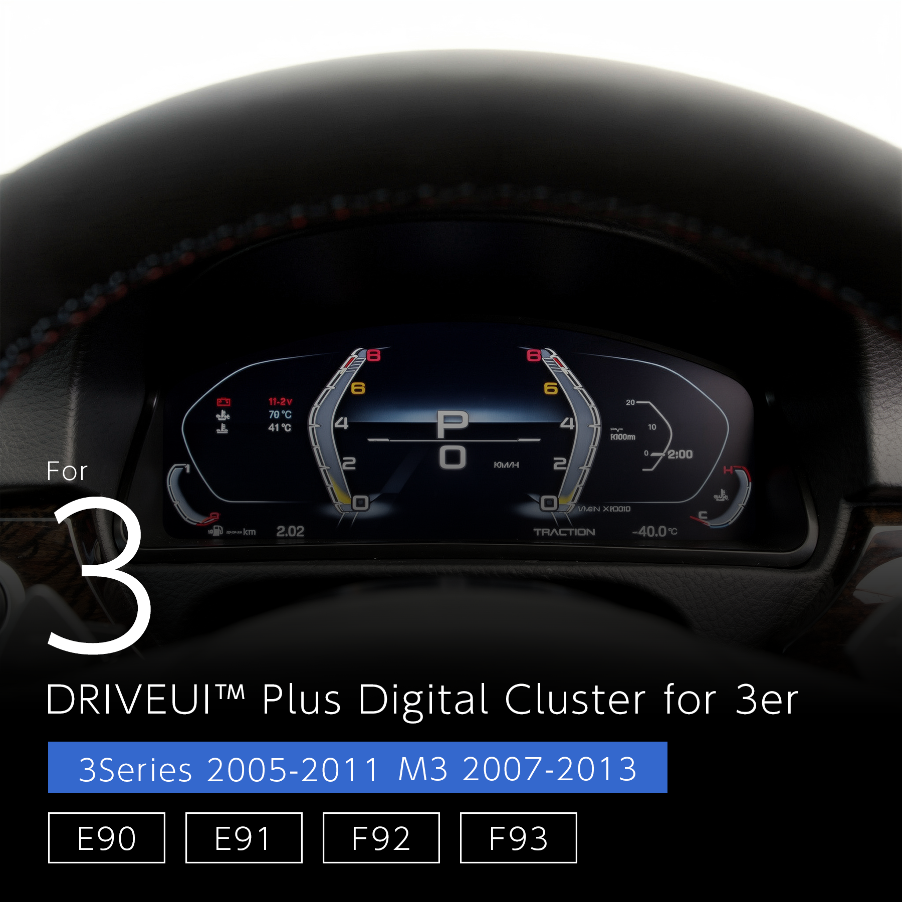 DriveUI Plus Digital Cluster - BMW 3 Series M3 E90 E91 E92 E93