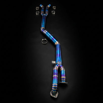 HYFLOW™ チタン シングルミッドパイプ（ブレース付き） BMW M2 G87（S58）