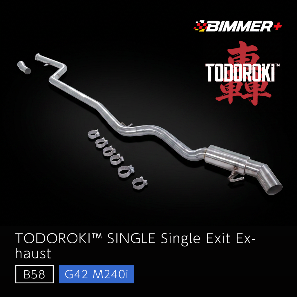 TODOROKI™ SINGLE ワンオフ 1本出しマフラー BMW M240i G42（B58）