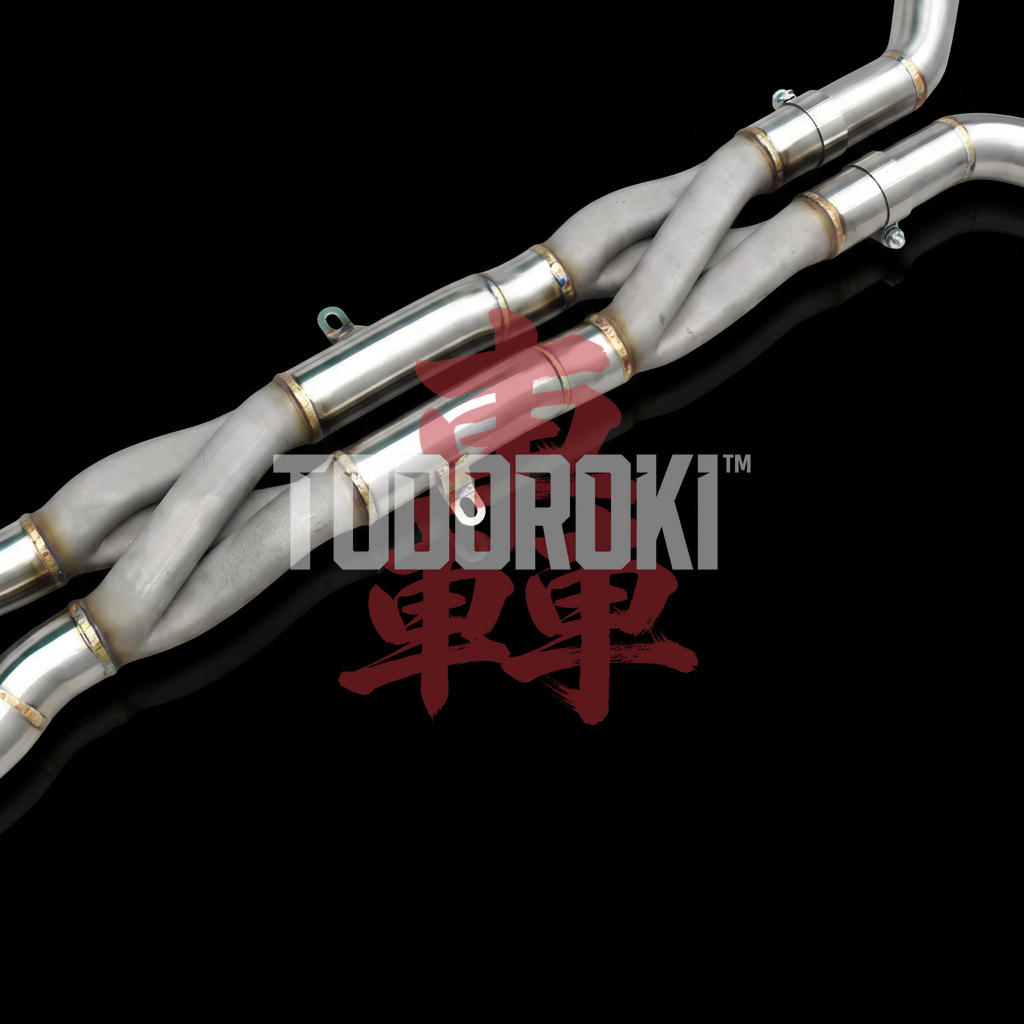 TODOROKI™ VALVE RS TITANIUM ワンオフ デュアルZパイプフルチタン可変バルブマフラー｜BMW M3 E90 / E92 / E93（S65）用