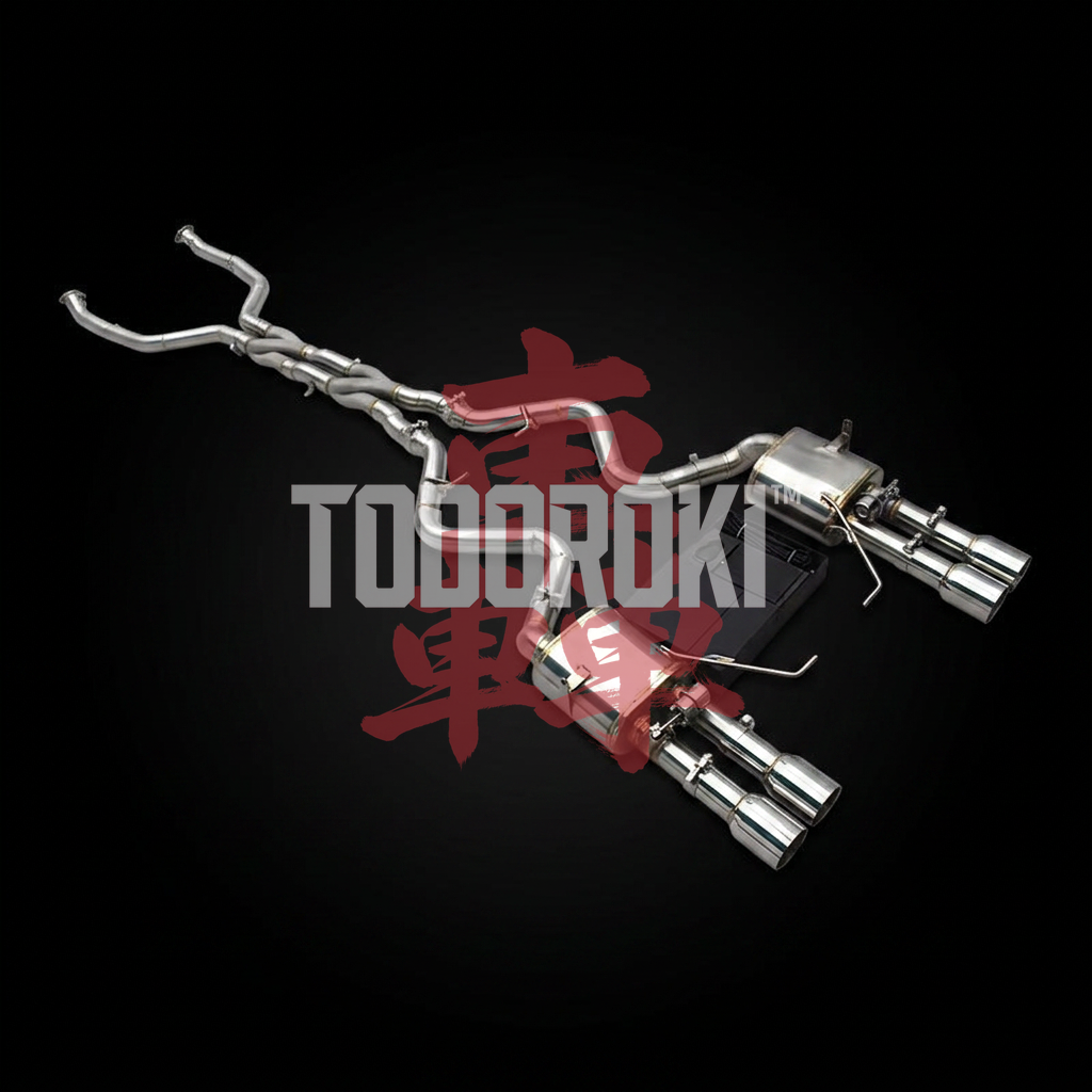 TODOROKI™ VALVE RS TITANIUM ワンオフ デュアルZパイプフルチタン可変バルブマフラー｜BMW M3 E90 / E92 / E93（S65）用