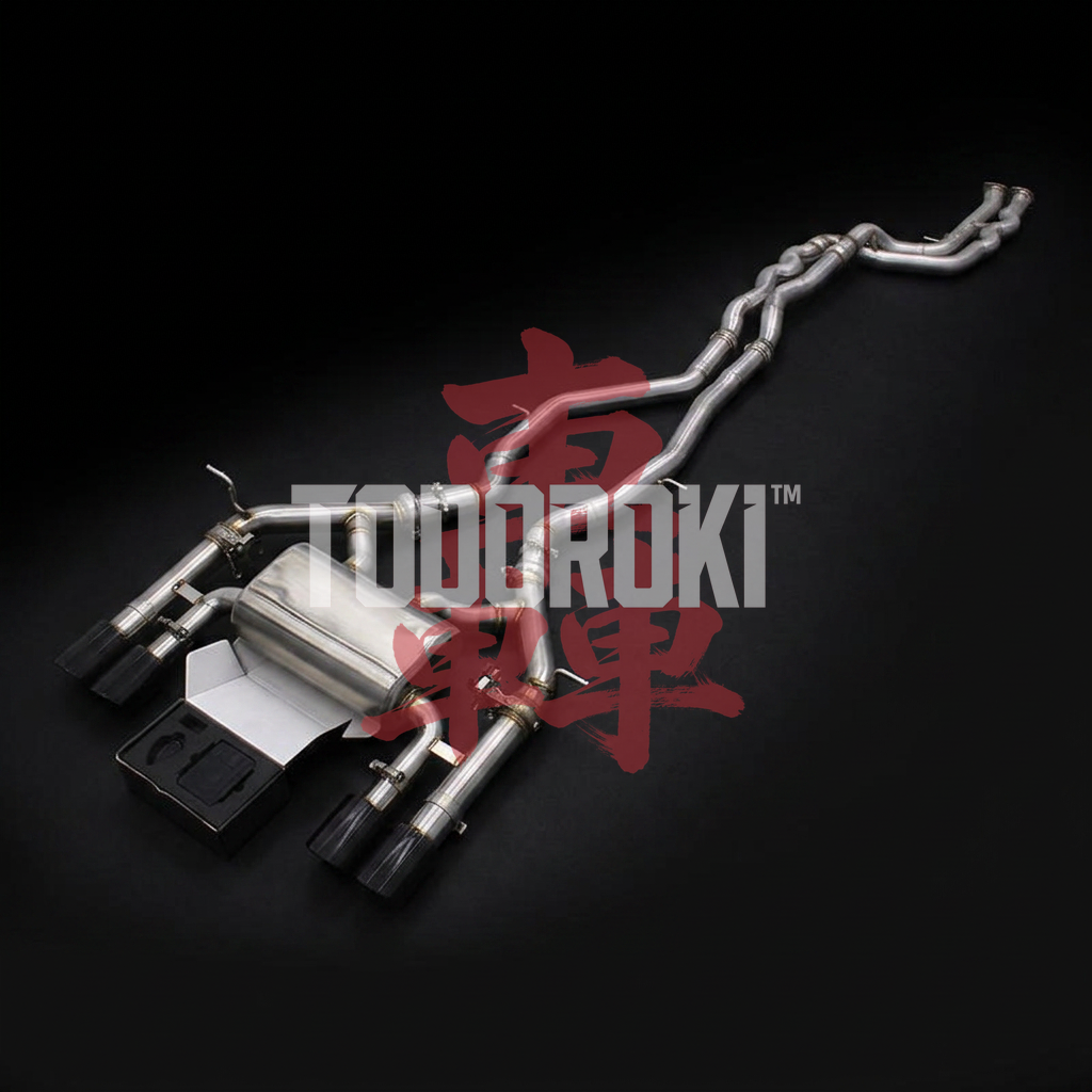 TODOROKI™ VALVE RS ワンオフ 等長中間キャットバック可変バルブマフラー｜BMW M3 F80 / M4 F82・F83（S55）用