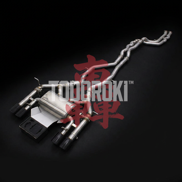 TODOROKI™ VALVE RS ワンオフ 等長中間キャットバック可変バルブマフラー｜BMW M3 F80 / M4 F82・F83（S55）用