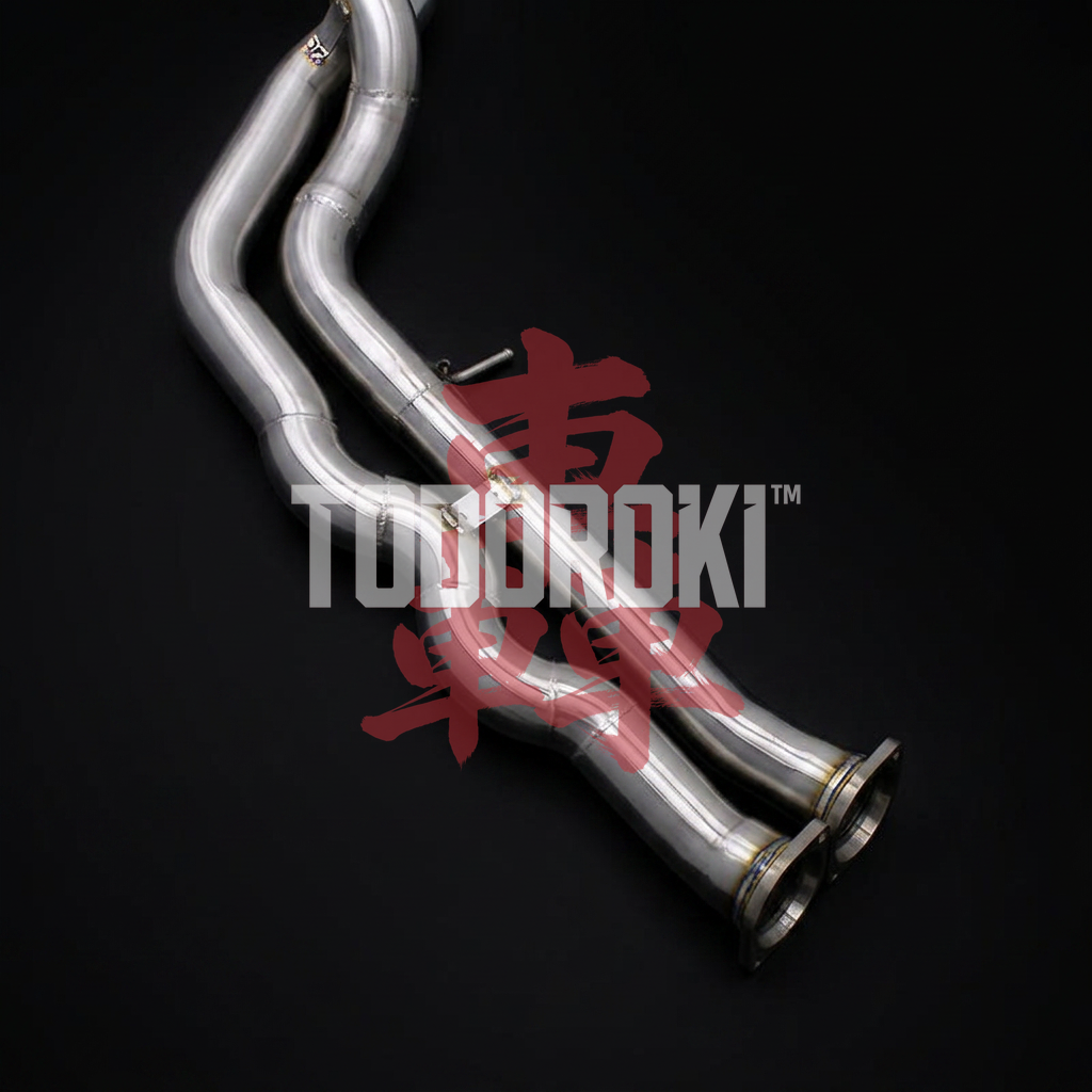 TODOROKI™ VALVE RS ワンオフ 等長中間キャットバック可変バルブマフラー｜BMW M3 F80 / M4 F82・F83（S55）用
