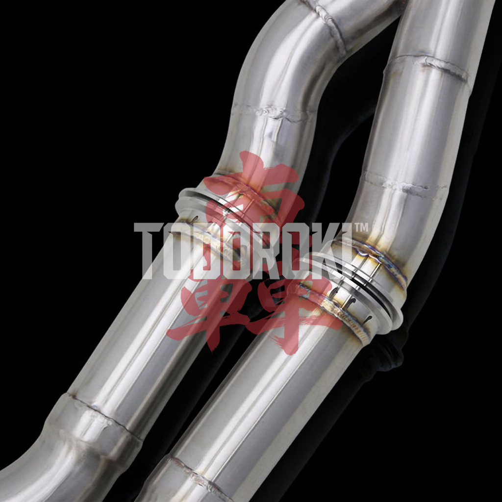 TODOROKI™ VALVE RS ワンオフ 等長中間キャットバック可変バルブマフラー｜BMW M3 F80 / M4 F82・F83（S55）用