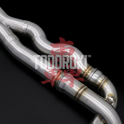 TODOROKI™ VALVE RS ワンオフ 等長中間キャットバック可変バルブマフラー｜BMW M3 F80 / M4 F82・F83（S55）用