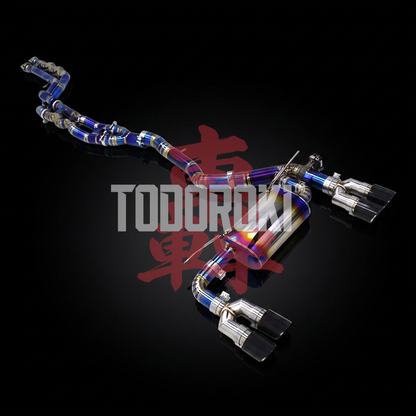TODOROKI™ VALVE RS TITANIUM ワンオフ 等長中間フルチタン可変バルブマフラー｜BMW M2 Competition F87（S55）用