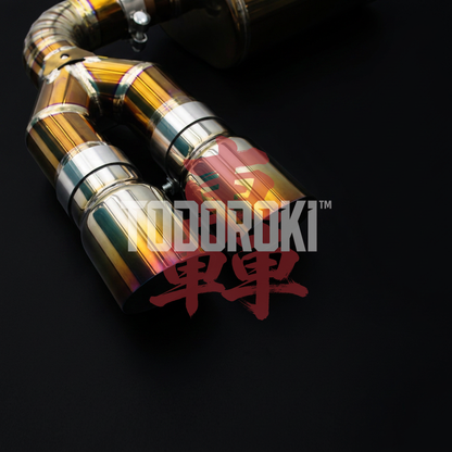 TODOROKI™ VALVE RS TITANIUM ワンオフ 等長中間フルチタン可変バルブマフラー｜BMW M2 Competition F87（S55）用