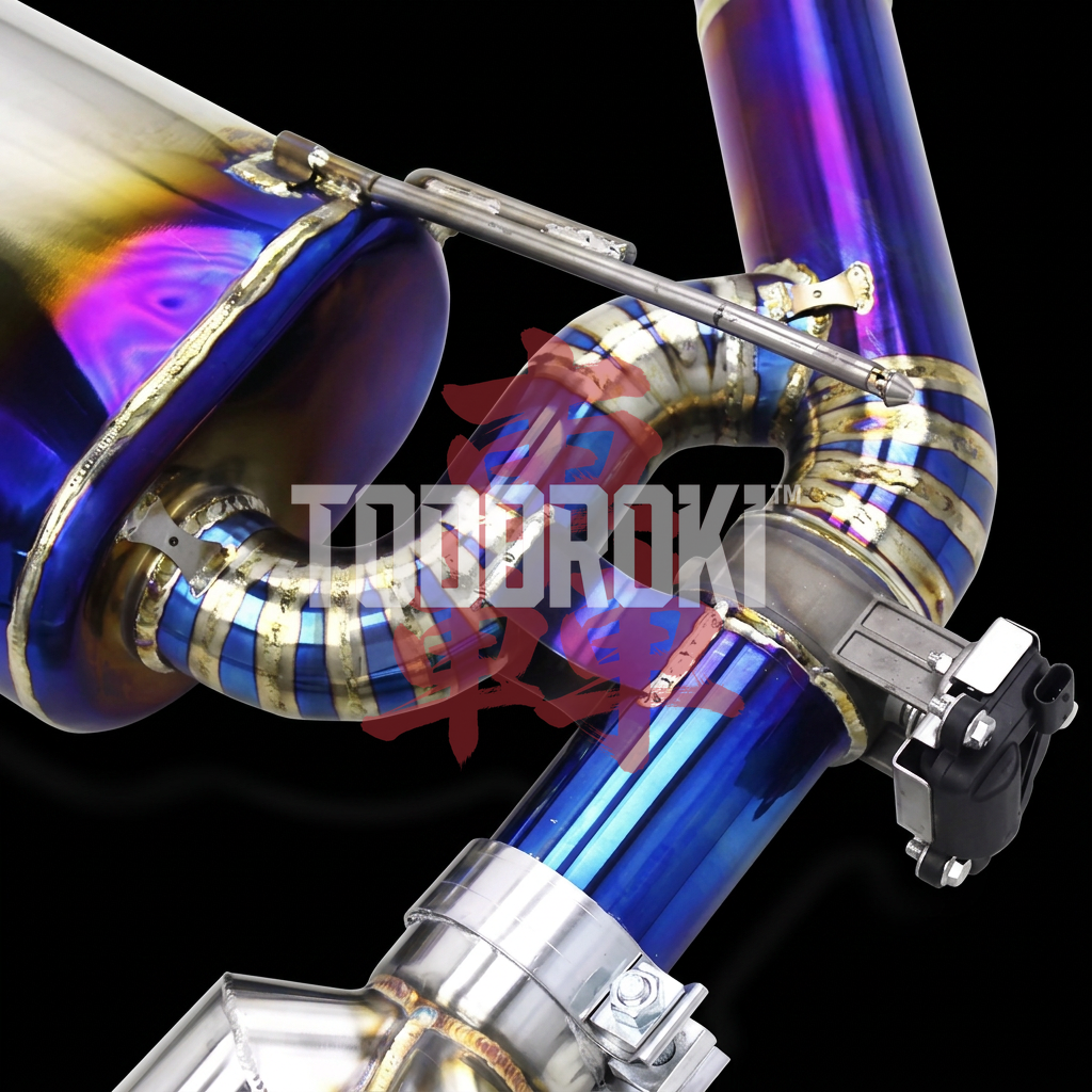 TODOROKI™ VALVE RS TITANIUM ワンオフ 等長中間フルチタン可変バルブマフラー｜BMW M2 Competition F87（S55）用
