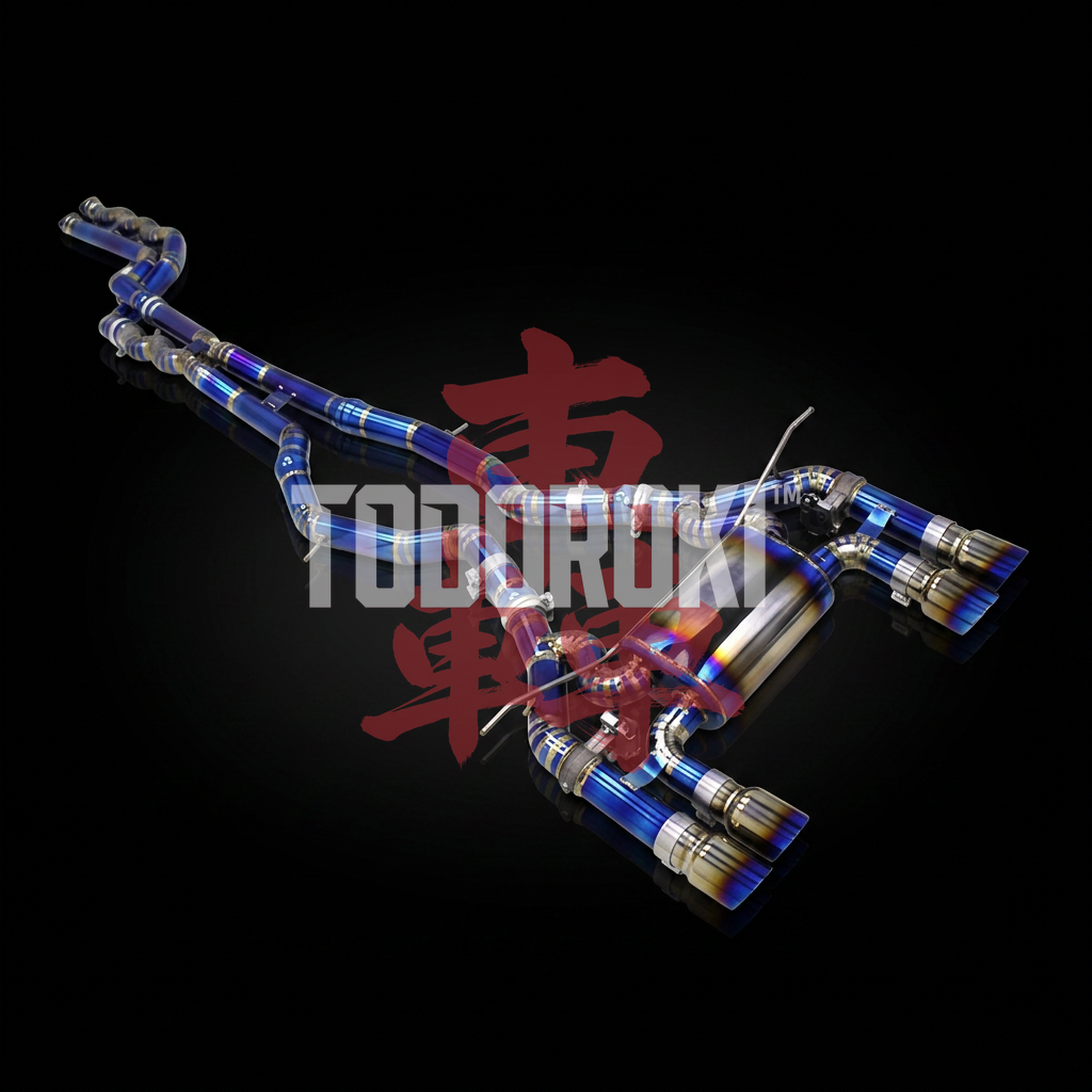 TODOROKI™ VALVE RS TITANIUM ワンオフ 等長中間フルチタン可変バルブマフラー｜BMW M3 F80 / M4 F82・F83（S55）用