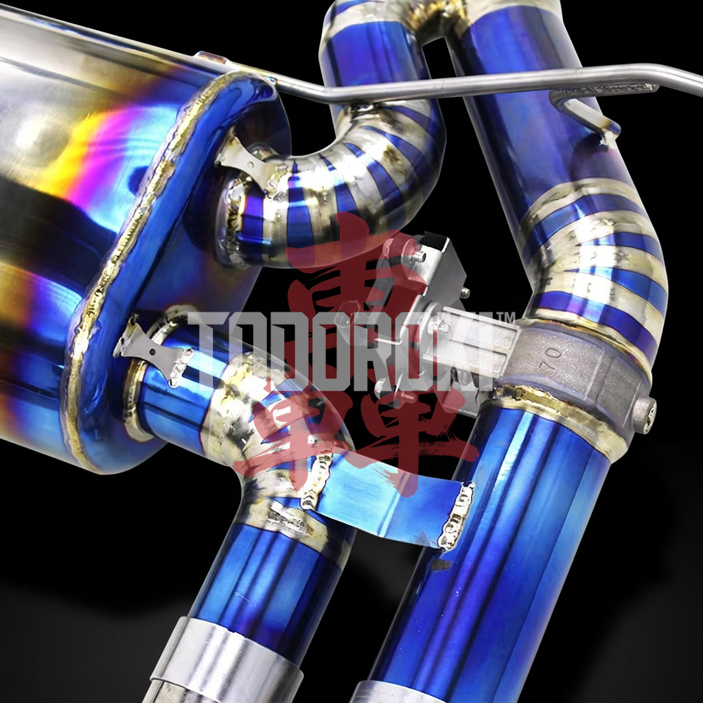 TODOROKI™ VALVE RS TITANIUM ワンオフ 等長中間フルチタン可変バルブマフラー｜BMW M3 F80 / M4 F82・F83（S55）用